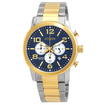 Đồng hồ Citizen Chronograph Quartz mặt xanh hai tông màu AN8059-56L chính hãng