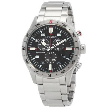 Đồng hồ Citizen Chronograph GMT mặt đen nam AT2520-89E chính hãng
