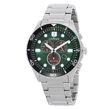 Đồng hồ Citizen Chronograph GMT Mặt số Xanh AT2561-81X chính hãng