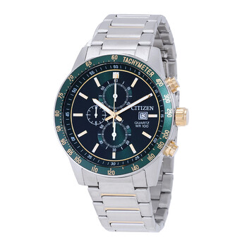 Đồng hồ Citizen Chronograph Quartz Mặt số Xanh AN3689-55X chính hãng