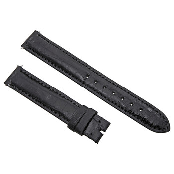 Dây da cá sấu mờ đen 14mm Hadley Roma chính hãng