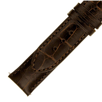 Dây da cá sấu Hadley Roma 24mm màu nâu sẫm bóng chính hãng
