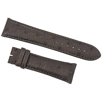 Dây da đà điểu matte đen 24mm Hadley Roma chính hãng
