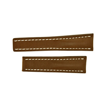 Dây da nâu Breitling 24-20mm chỉ trắng chính hãng