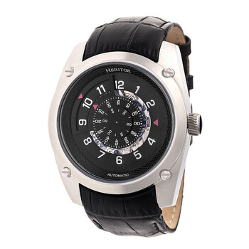 Đồng hồ automatic Heritor Daniels HR7403 mặt đen cho nam chính hãng