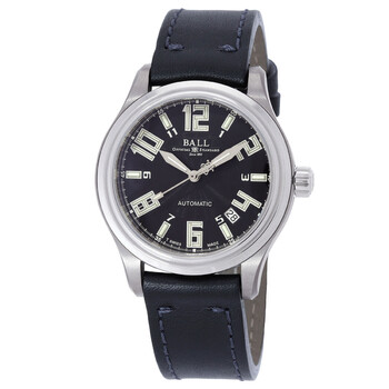 Đồng hồ nam Ball Trainmaster Automatic mặt đen NM1038D-LEA-BK chính hãng