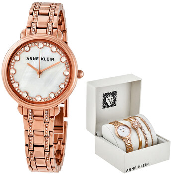 Đồng hồ và bộ trang sức Anne Klein AK/3488RGST màu hồng vàng chính hãng