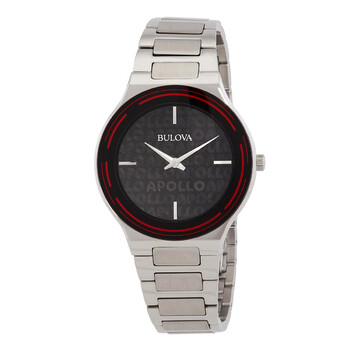 Đồng hồ Bulova Apollo Quartz mặt đen cho nam 96A296 chính hãng