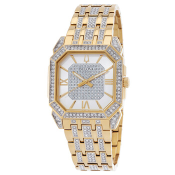 Đồng hồ nam Bulova Octava Quartz mặt kính bạc 98A295 chính hãng