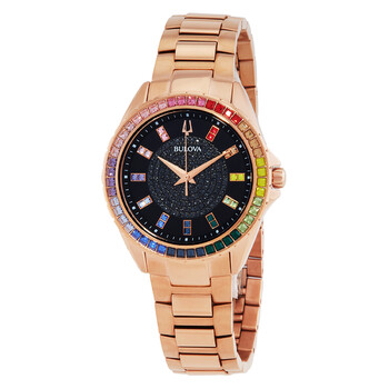 Đồng hồ Bulova Phantom Quartz mặt đen unisex 97A180 chính hãng