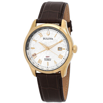 Đồng hồ Bulova Wilton GMT Automatic mặt bạc cho nam 97B210 chính hãng