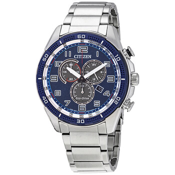 Đồng hồ Citizen AR Chronograph Eco-Drive mặt xanh AT2440-51L chính hãng