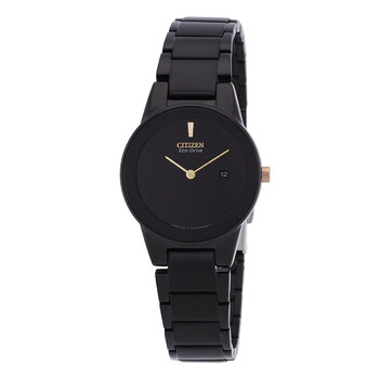 Đồng hồ Citizen Axiom mặt đen dây kim loại cho nữ GA1055-57F chính hãng