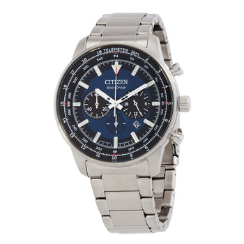 Đồng hồ Citizen Chronograph Eco-Drive mặt xanh nam CA4500-91L chính hãng