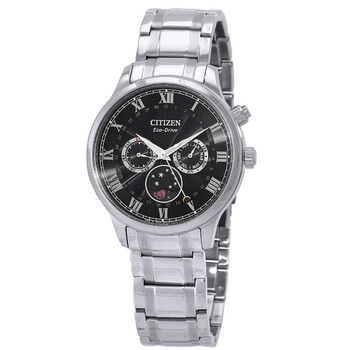 Đồng hồ Citizen Eco-Drive mặt đen Moon Phase nam AP1050-81E chính hãng