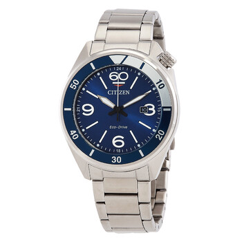 Đồng hồ Citizen Eco-Drive mặt xanh nam AW1711-52L chính hãng