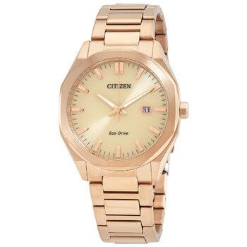 Đồng hồ Citizen Eco-Drive kim loại mặt số champagne nam BM7603-82P chính hãng