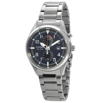 Đồng hồ Citizen Chronograph Eco-Drive mặt xanh CA7028-81L chính hãng