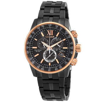 Đồng hồ Citizen Eco-Drive GMT Chronograph mặt đen CB5884-88H chính hãng