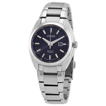 Đồng hồ Citizen Eco Drive mặt xanh titan nữ EW2210-53L chính hãng