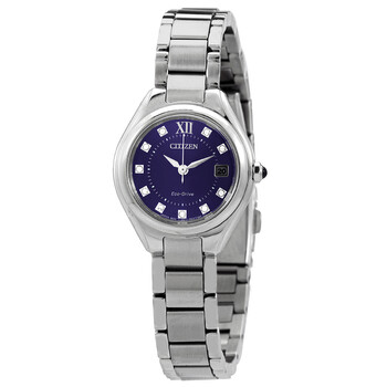 Đồng hồ Citizen Eco-Drive mặt xanh kim loại nữ EW2540-83L chính hãng