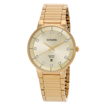 Đồng hồ Citizen Quartz Crystal mặt số vàng BI5012-53Q nam chính hãng