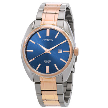 Đồng hồ Citizen Quartz mặt xanh hai tông màu BI5104-57L nam chính hãng