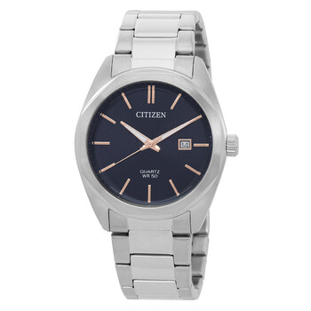 Đồng hồ Citizen Quartz dây kim loại mặt xanh BI5110-54H nam chính hãng