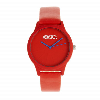 Đồng hồ Crayo Splat Quartz Mặt Đỏ CRACR5303 chính hãng