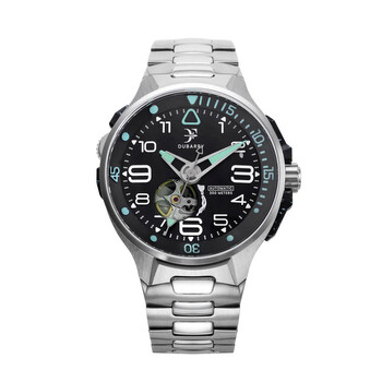 Đồng hồ Franck Dubarry Deep Ocean Automatic mặt đen dây kim loại nam chính hãng