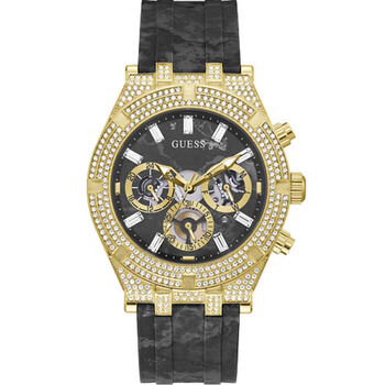 Đồng hồ Guess Classic Chronograph mặt đen dây da nam GW0418G2 chính hãng
