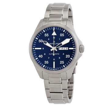 Đồng hồ Hamilton Khaki Aviation Automatic mặt xanh nam H64635140 chính hãng
