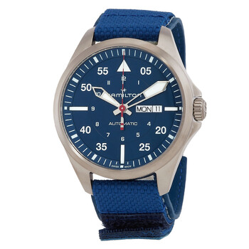 Đồng hồ Hamilton Khaki Aviation Automatic mặt xanh nam H64655941 chính hãng