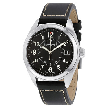 Đồng hồ Hamilton Khaki Field mặt đen dây da H68551733 chính hãng