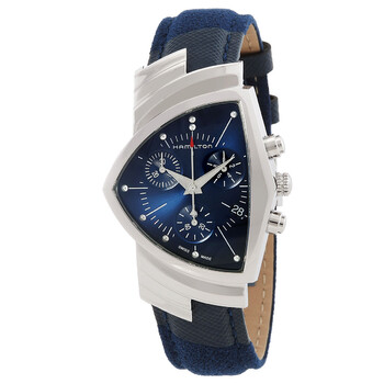 Đồng hồ Hamilton Ventura Chronograph Quartz mặt xanh H24432941 chính hãng
