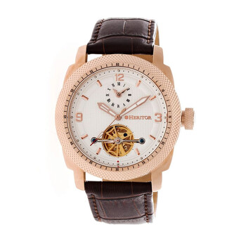 Đồng hồ Heritor Helmsley Automatic Mặt Trắng Da Nâu HR5008 chính hãng