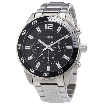 Đồng hồ Hugo Boss nam mặt đen dây inox 1512806 chính hãng