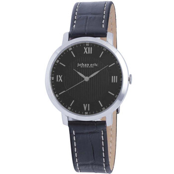 Đồng hồ Johan Eric Koge mặt đen dây da đen JE1700-04-001 chính hãng