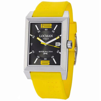 Đồng hồ Locman Stealth R mặt đen dây cao su vàng LO-240BKYL1YL chính hãng