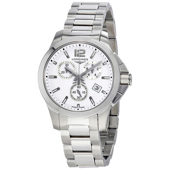Đồng hồ Longines Conquest Chronograph mặt trắng unisex L33794166 chính hãng