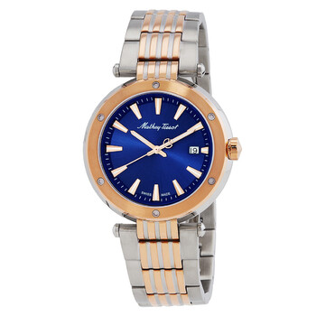 Đồng hồ Mathey-Tissot Neptune Quartz mặt xanh nam H912RBU chính hãng