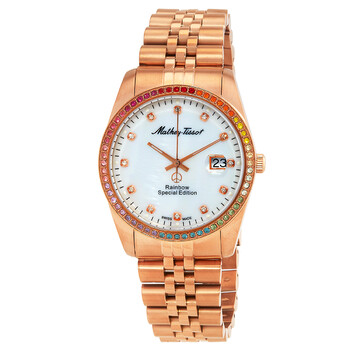 Đồng hồ Mathey-Tissot Rainbow Quartz mặt trắng unisex H809PQI chính hãng