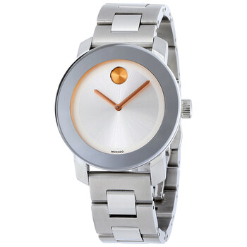 Đồng hồ Movado Bold mặt bạc dây thép không gỉ 3600084 chính hãng