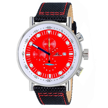 Đồng hồ nam Adee Kaye AK2267SS-40 mặt đỏ dây cao su đen chính hãng