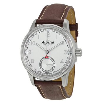 Đồng hồ nam Alpina Alpiner Silver mặt số nâu da bò AL-710S4E6 chính hãng