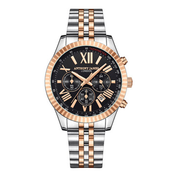 Đồng hồ nam Anthony James Chrono AJ011 mặt đen chính hãng