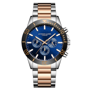 Đồng hồ nam Anthony James Chronometric mặt xanh AJ025 chính hãng