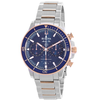 Đồng hồ nam Bulova Marine Star Chronograph mặt xanh 98B301 chính hãng