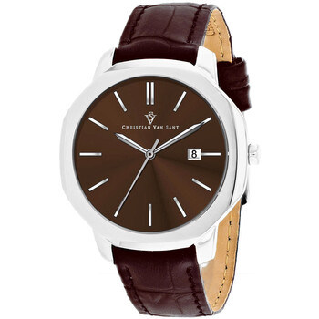 Đồng hồ nam Christian Van Sant CV0536 mặt nâu dây da chính hãng