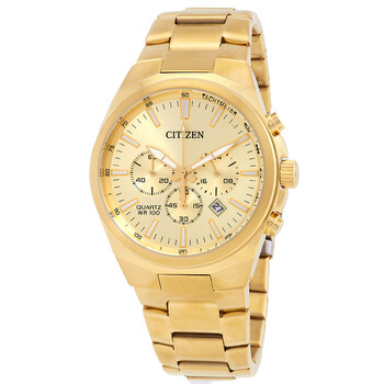 Đồng hồ nam Citizen Chronograph Quartz Mặt số Vàng AN8172-53P chính hãng